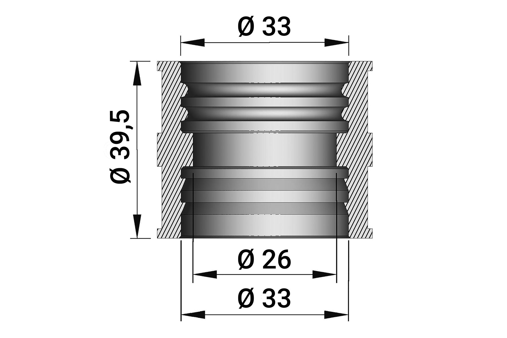 Malossi Intake rubber for VHB 24-26 F (39,5 mm) carburettors